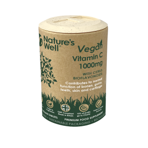 Vegan Vitamin C 1000mg with Citrus Bioflavonoids, 100 Tablets, Premium High Strength, Immune System, Teeth, Bone, Cartilage and Skin Health. Collagen Formation.